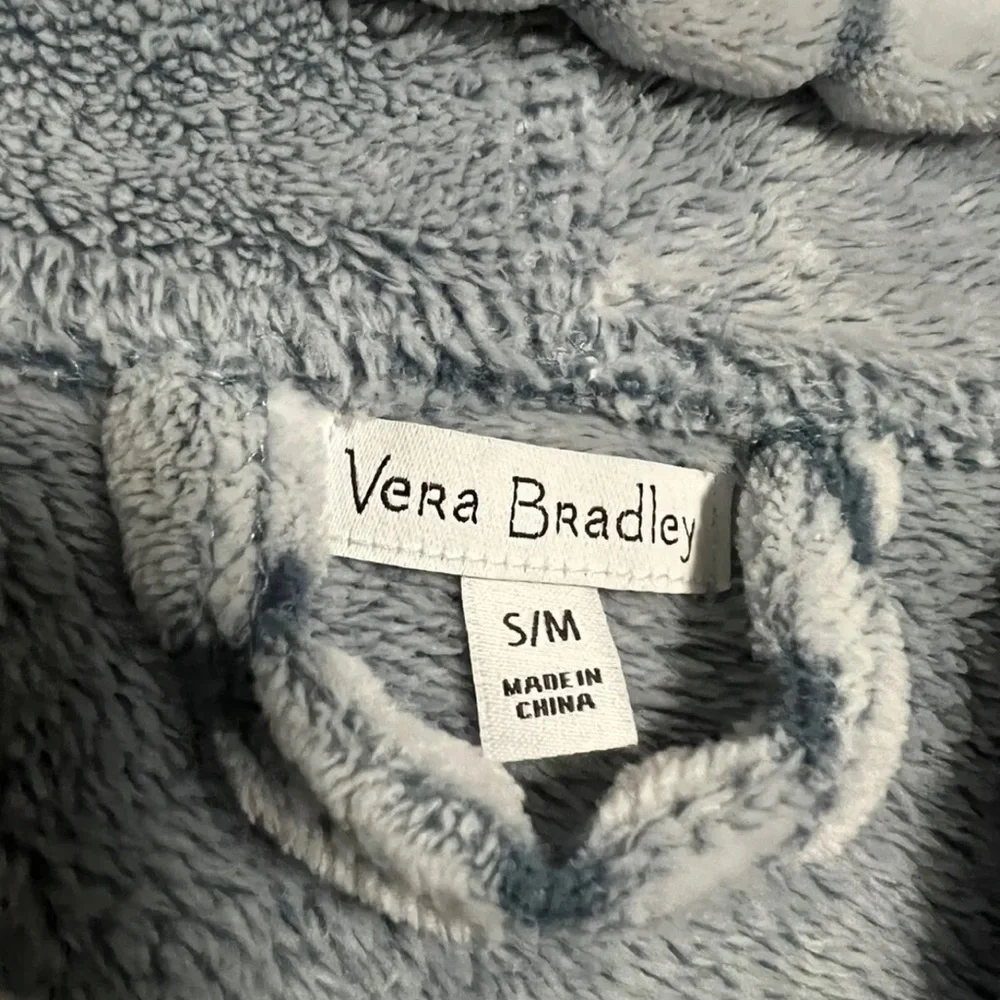 Vera Bradley Plush Fleece Robe S/M~ Warm And Cozy~ Blue Gray. - Picture 2 of 9